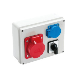 VIPLAST Rozdzielnica Natynkowa Z Przełącznikiem Z Gniazdami 16A 250V L-P