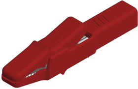 Alligator clip, red, max. 9.5 mm, L 81 mm, CAT II, socket 4 mm, 932435101