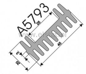 Radiator 50 x 45 x 20mm aluminiowy żebrowany