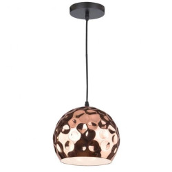 Lampa dekoracyjna wisząca miedziany klosz z przetłoczeniami fi:200mm dł:1000mm E27 max 60W IP20 V-TAC VT-8200