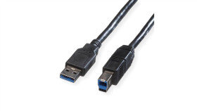 Kabel Roline Usb 3.2 Gen 1, Typ A-B, Czarny, 0,8 M