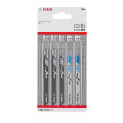 Bosch 2608667855 Jigsaw Blade Set Basic for Wood and Metal 5-Piece