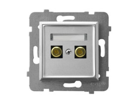 ARIA Gniazdo głośnikowe pojedyncze srebro GGN-1U/m/18 OSPEL