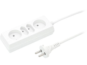 Przedłużacz 2-gniazda b/u + 2xEuro 10A 5m /OMY 2x1/ biały PS-462