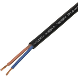 TRU COMPONENTS TC-13389172 Rubber flexible cable Black 2x1mm&#xB2; 100m