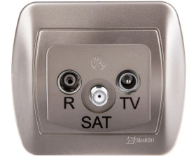 Simon Akord Gniazdo antenowe RTV/SAT końcowe satyna metalizowana AAS/29