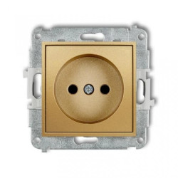 MINI Gniazdo pojedyncze b/u z przesłonami złote 29MGP-1p