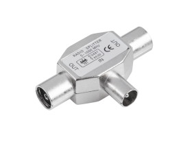 Rozgałęźnik złącze trójnik wtyk TV - 2x gniazdo TV metal