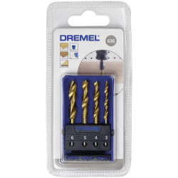 Dremel 26150636JA Wood Twist Drill Bit Set 4piece Brad Point Titanium