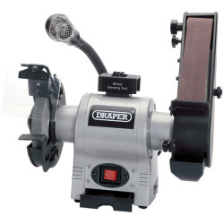 Draper 05096 150mm 370W 230V Bench Grinder With Sanding Belt And LED