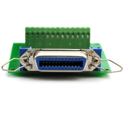 CZH-LABS 24-Pin 0.085&quot; Centronics Female Ribbon Connector Screw Terminal Block Breakout Board.