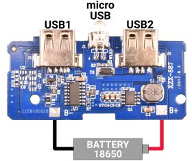 Moduł POWER BANK 2x 2A 5V + zabezpieczenia