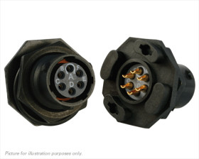 Złącze wielostykowe przemysłowe 6-pinowe, panelowe Wtyczka Souriau Sunbank by Eaton