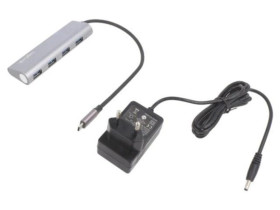 UA0309 Hub USB, USB A gniazdo x4, USB C wtyk, USB 3.2, PnP, 5Gbps