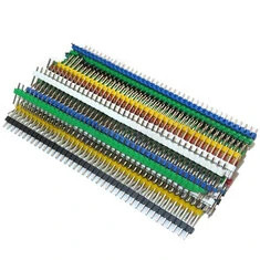 Zestaw 30 sztuk pojedynczych złączek męskich 40-pinowych 2,54 mm kolorowych miedzianych komponentów PCB do projektów DIY z Ardui