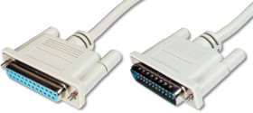 Extension cable, 10 m, D-Sub plug, 25 pole to D-Sub socket, 25 pole, AK-610201-100-E