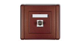 Flexi Gniazdo Antenowe Pojedyncze Typu F (Sat) Niklowane Brązowy Metalik 9Fgf-1