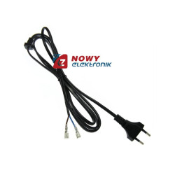 Kabel zasil. sieciowy 2m 2x0.75 z odgiętką