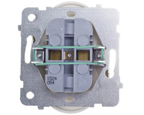 KARO Gniazdo podwójne z/u z przesłonami ecru perłowy GP-2SRZP/m/42