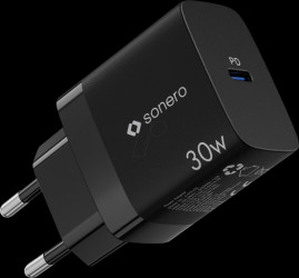 X-PS105 USB-Ladegerät, 30 W, GaN, PD, 1x USB-C, schwarz