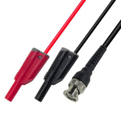 Przewód BNC - 2x wtyk banan izolowany miernika, oscyloskopa