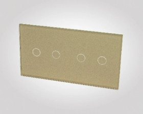 TouchMe Duży panel szklany, 2 x łącznik podwójny, złoty TM702702G