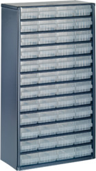 Steel magazine, with 48 drawers, blue, (L x W x D) 552 x 306 x 150 mm, STAHLMAGAZIN 1248-01