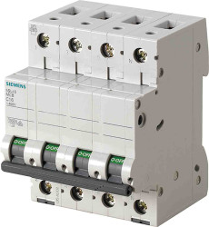 Wyłącznik nadprądowy MCB, Typ D, 3+N, 4A, 400V, na szynę DIN, Siemens 5SL4604-8, 5SL4
