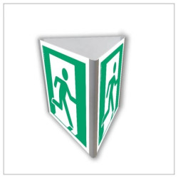 ZNAK - AE802 Wyjście ewakuacyjne prawostronne (3D dościenny) 25 x 25 cm PN - Płyta 1mm