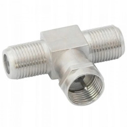 Redukcja 2gn.F/wt.F, trójnik 2gniazda F na wtyk F