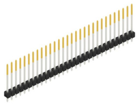 Pin header, 30 pole, pitch 2.54 mm, straight, black, 10048709