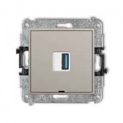 ICON Mechamizm gniazda pojedynczego USB A-A 3.0, bez pola opisowego taupe 60IGUSBBO-5