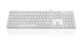 Klawiatura Elementy mutlimedialne przewodowa, kolor: Silver, White, USB, QWERTY, Ceratech