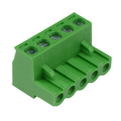 5-Way 5.08mm Right Angle Pluggable Terminal Block Green 15A 300V
