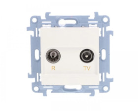 Simon 10 Gniazdo antenowe R-TV zakończeniowe białe IP20 CAZ.01/11