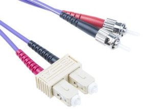 Kabel światłowodowy, średnica: 50/125μm, OM3 Wielomodowy, Fioletowy, SC / ST