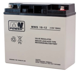 Akumulator VRLA AGM 12V 18Ah (żywotność 3-5lat) MWS 18-12