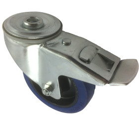 Koło samonastawne średnica kabla 100mm Płyta RS PRO 150kg wysokość całkowita 127mm