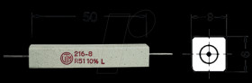 KH216-810B2K2 11-Watt wire-wound resistor, series 216 ­ 8, 2.2 kOhm