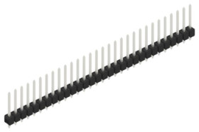 Pin header, 30 pole, pitch 2.54 mm, straight, black, 10054202