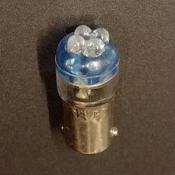 Żarówka LEDOWA 12V BA9S niebieska 4 diody