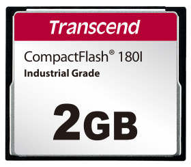 Karta pamięci flash CompactFlash, 2 GB, Transcend Tak CF180I SLC -25 → +85 (Extended Temp) °C, -40 → +85