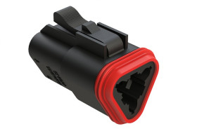 Złącze samochodowe 3-pinowe Amphenol Industrial 2-rzędowe PL 13A AT06 Montaż na kablu Połączenie zagniatane Złącze