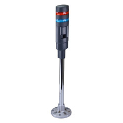 LD6A-2PZQB-RS Red/Blue Stack Light LED Tower with Sounder & Flasher Pole Mount 24VAC/DC IDEC