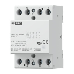 Stycznik instalacyjny 220 V DC, 230 V AC RS PRO styki: 4 63 A 4NO