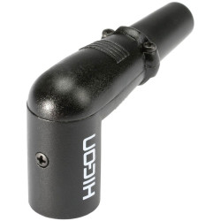 Hicon HI-X3RM-M XLR Plug 3-Pin Right Angle Black Connector with Strain Relief