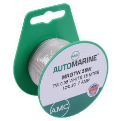 White 0.35mm Thin Wall 7A Cable Mini Reel 15M