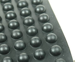 Nóżka; fi6,7; guma; czarny; 4,2x6,7mm; półkulista; samoprzylepna; RoHS