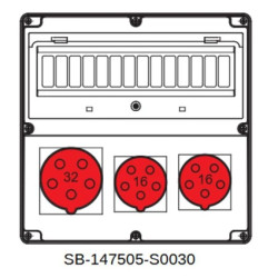 Rozdzielnica 5x32A 2x5x16A INA=32A IP54 SB-147505-S0030-54