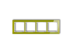 DECO Ramka 4 poczwórna uniwersalna - efekt szkła (ramka zielona: spód biały) zielony 2-0-DRS-4 KARLIK